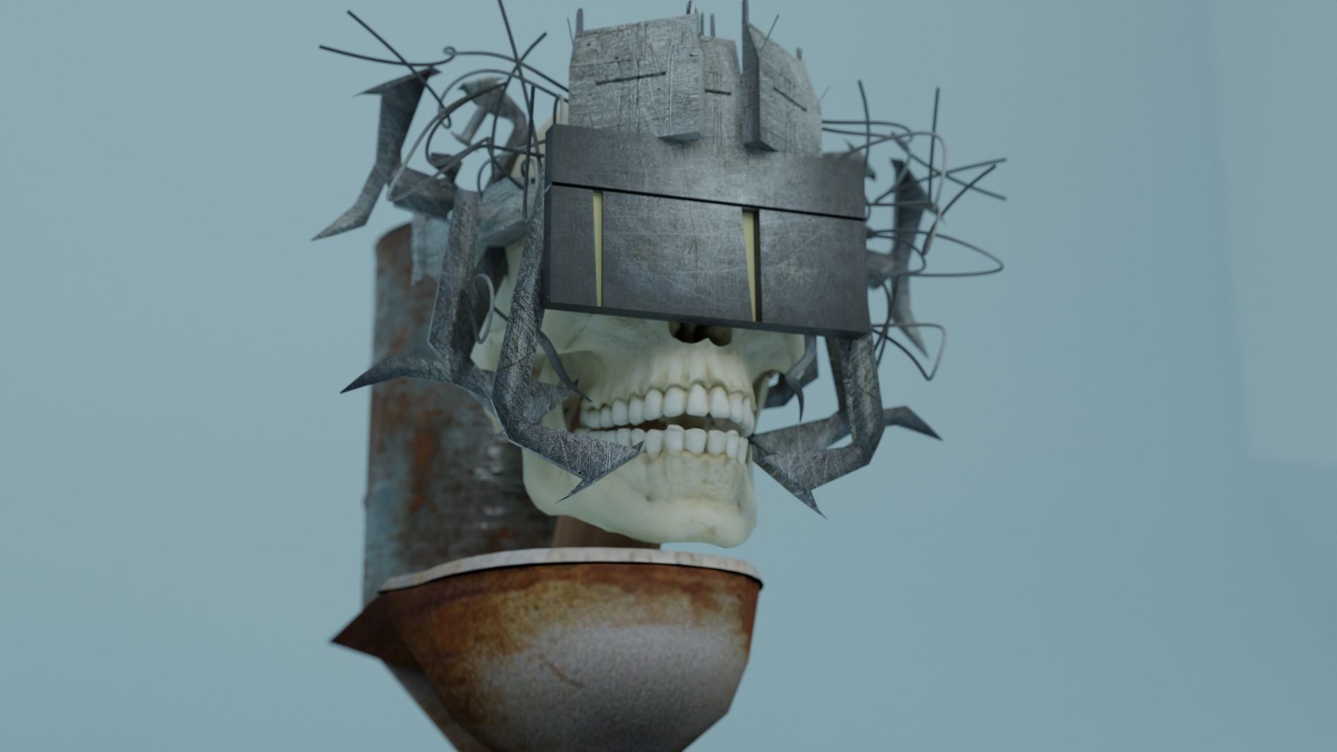 Skibidi toilet Skeleton Toilet 3D model_2