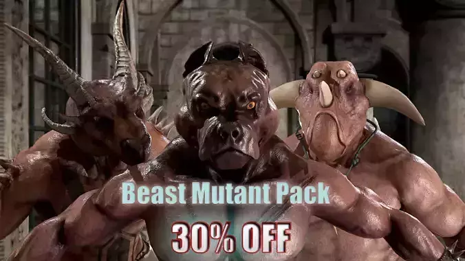 Beast Mutant Pack Low-poly 3D model
