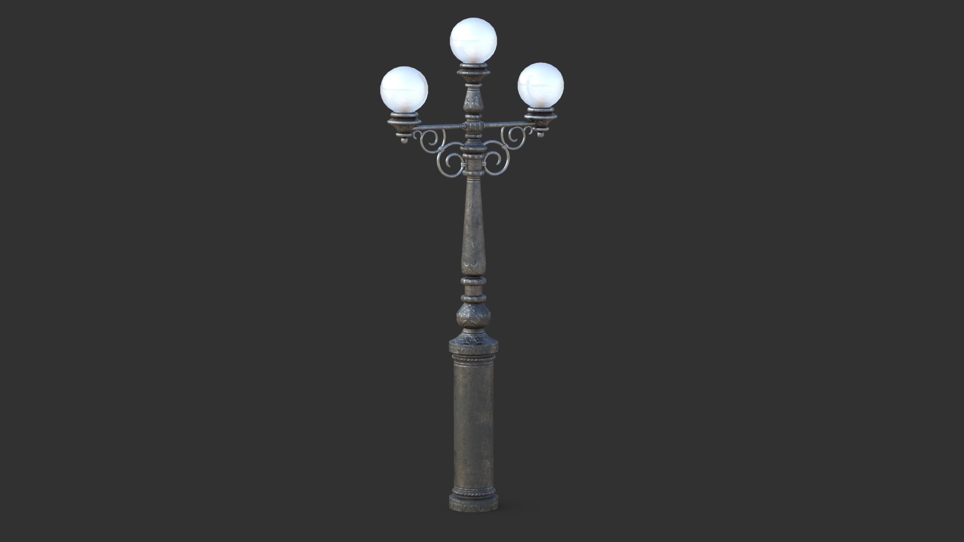 Street Lamp Low-poly 3D model_1