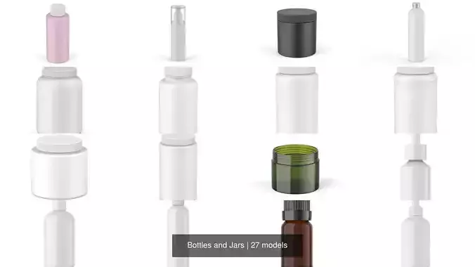 Bottles and Jars 3D Model Collection
