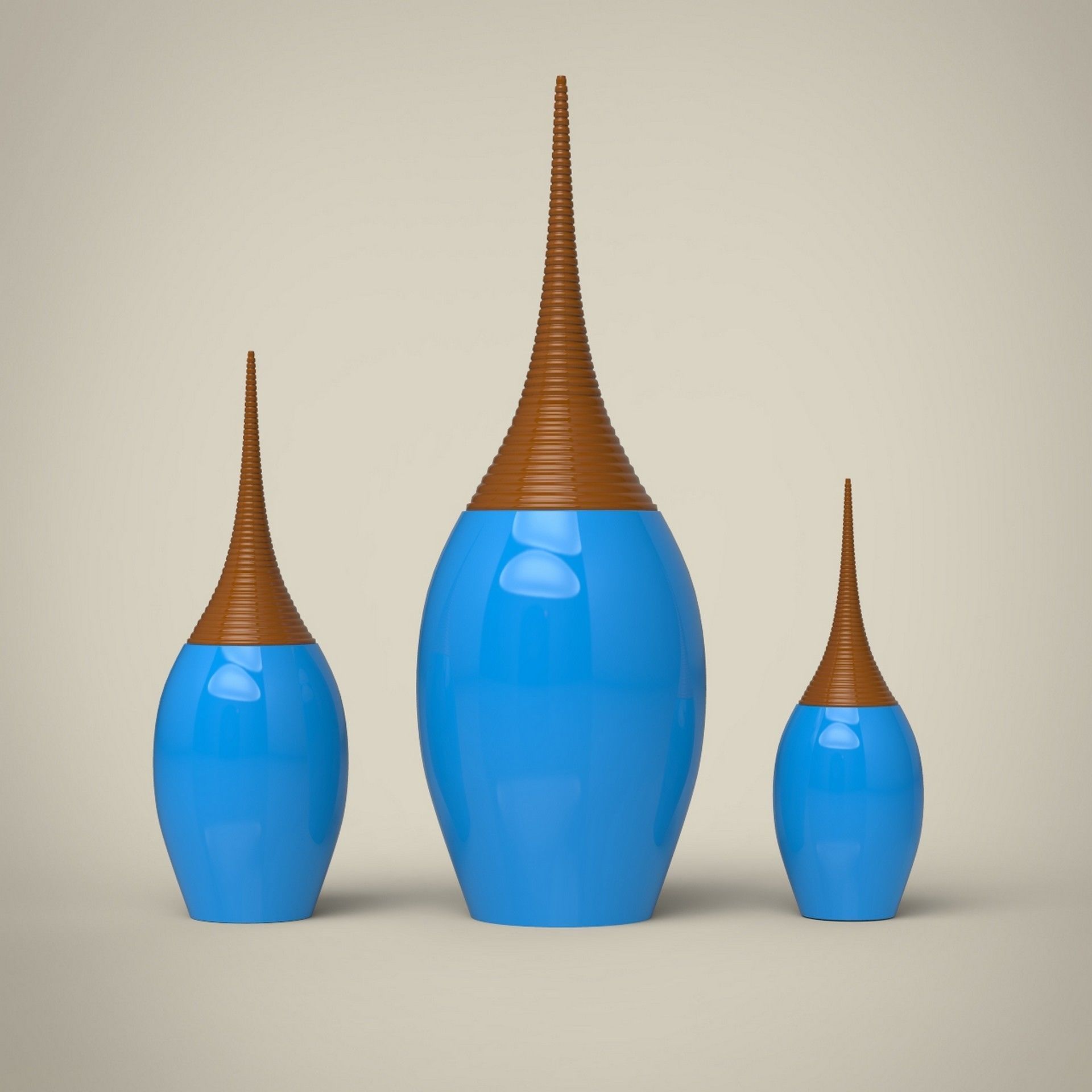 Vase set 3D model_4