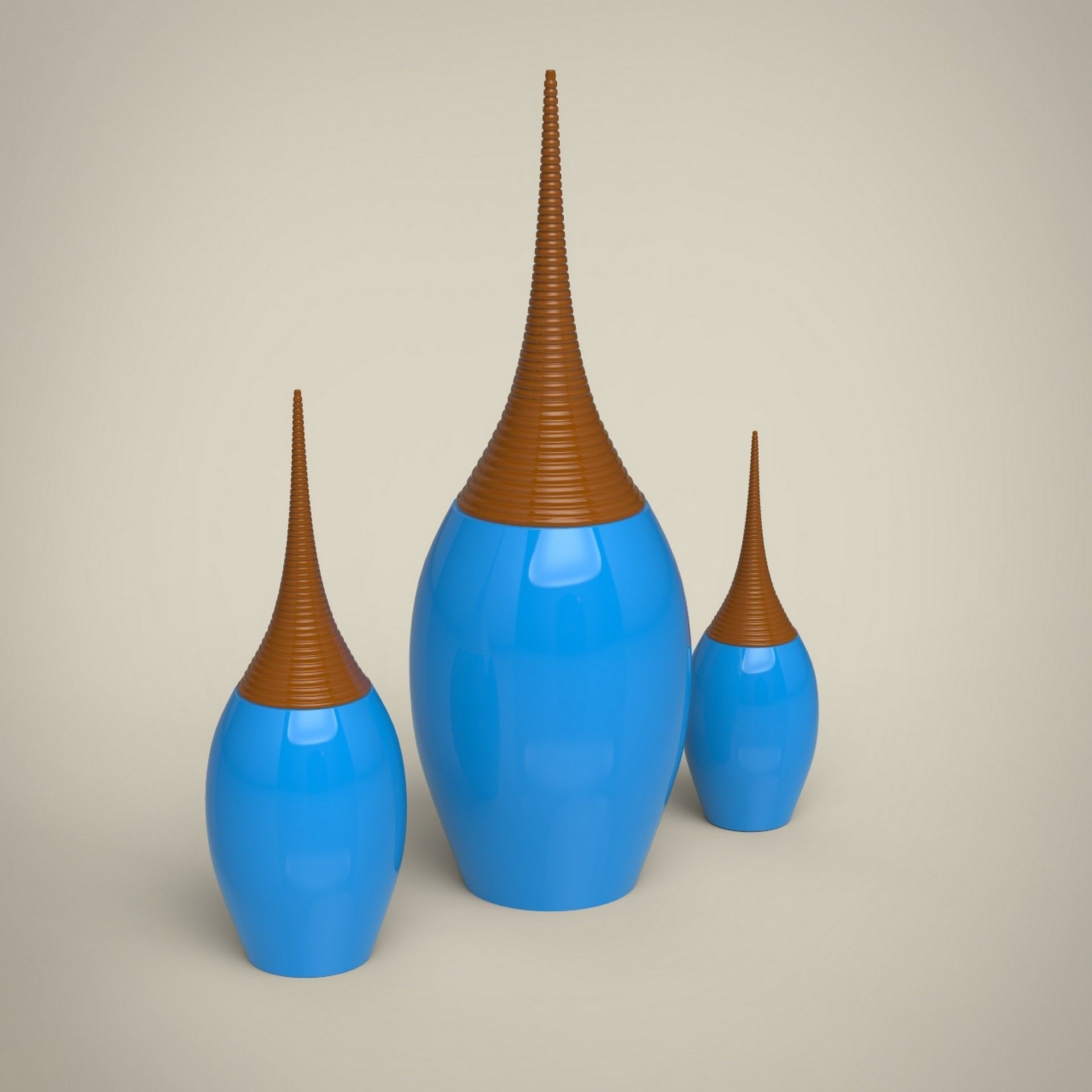 Vase set 3D model_1