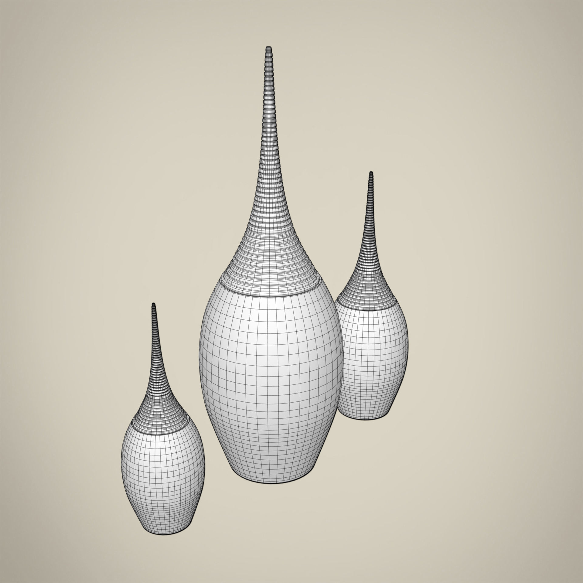 Vase set 3D model_7