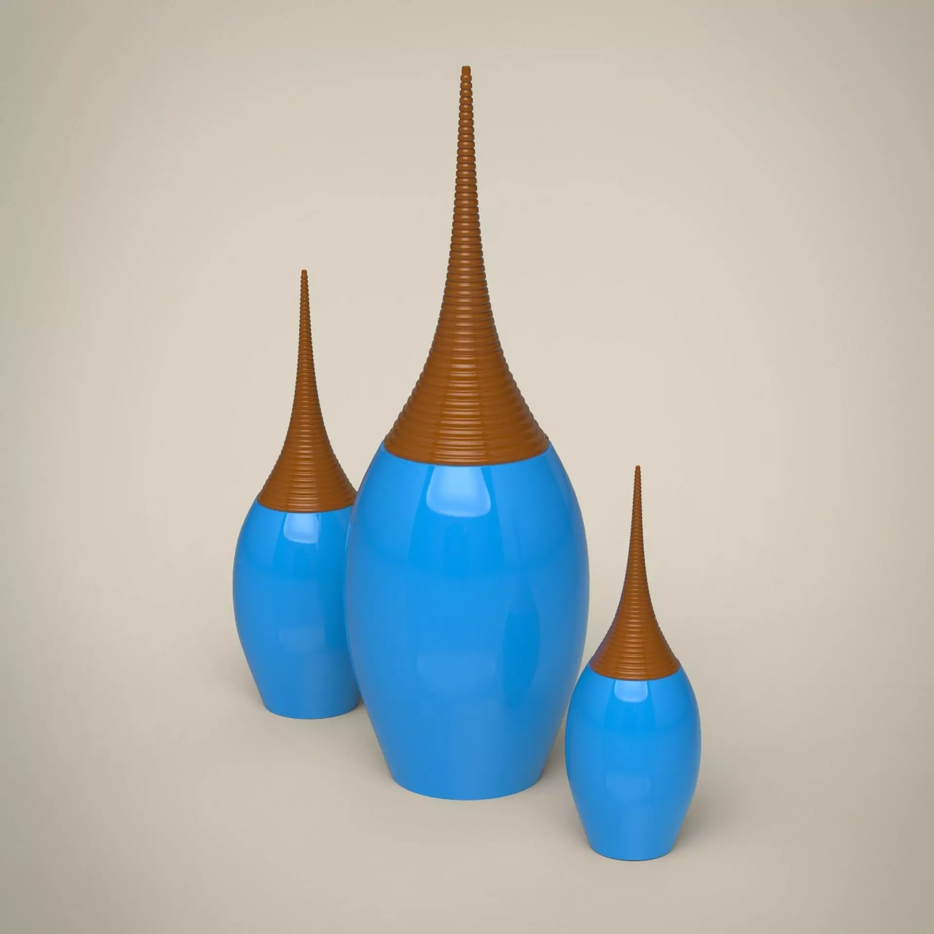 Vase set 3D model_0