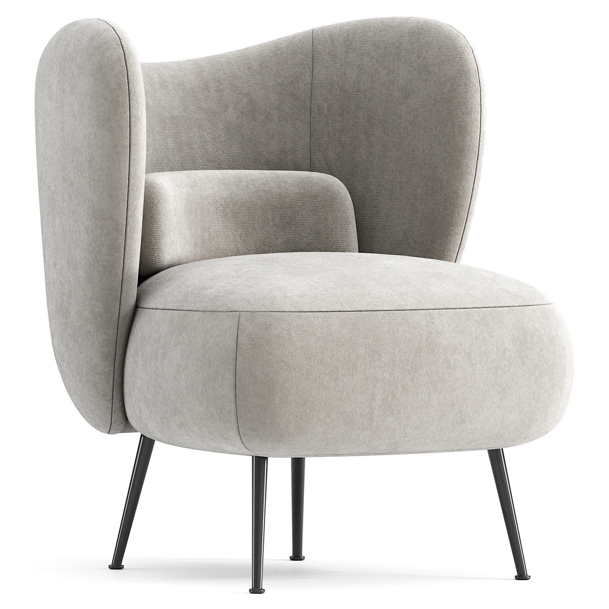 Armchair Almenia Upholstered Barrel by Mercer41 3d model 3D model_3