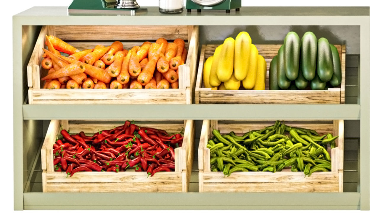 Rack with products in a supermarket or market 2 3D model_3