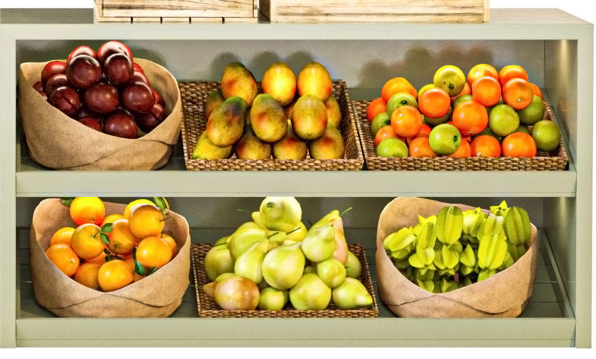 Rack with products in a supermarket or market 2 3D model_4