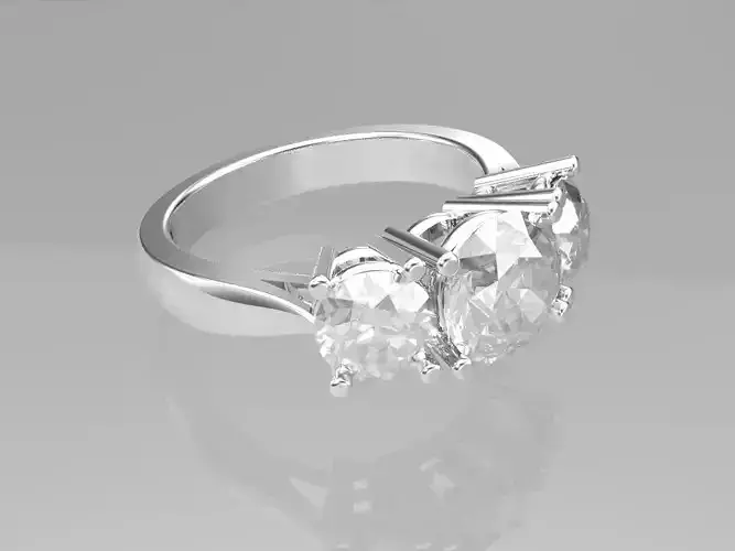 Three stone engagement ring