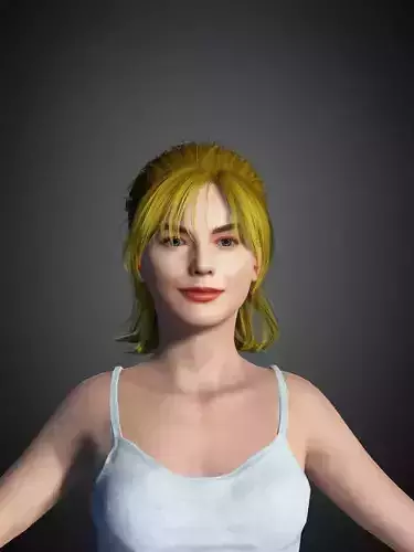 Margot Robbie pose A clothing 3D model