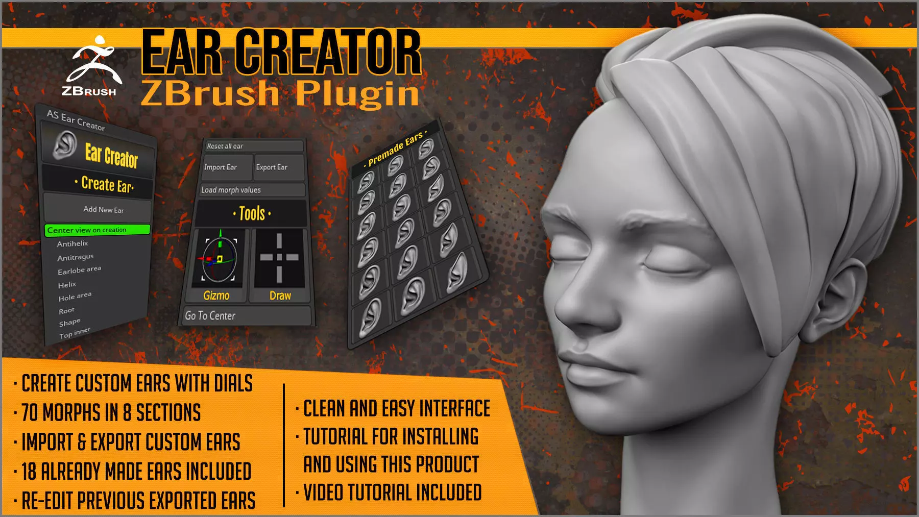 Ear Creator ZBrush Plugin 3D model_0