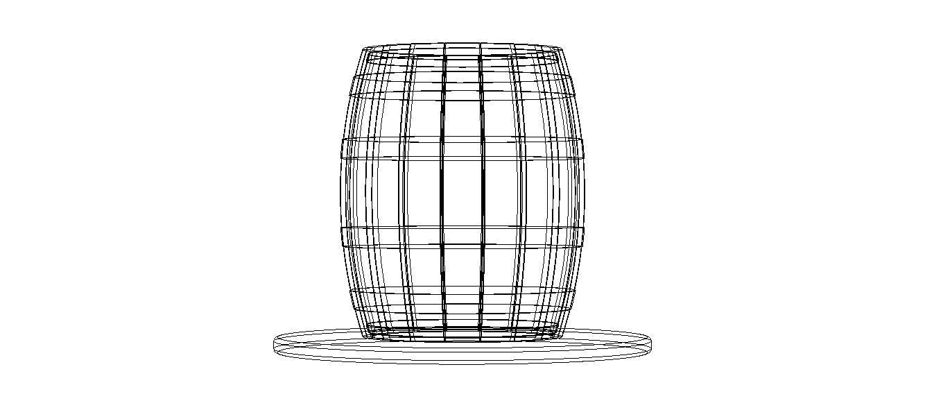 Wooden Barrel Table 3D model_39