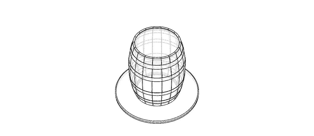 Wooden Barrel Table 3D model_34