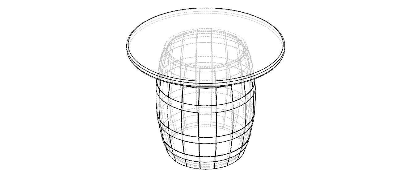 Wooden Barrel Table 3D model_10