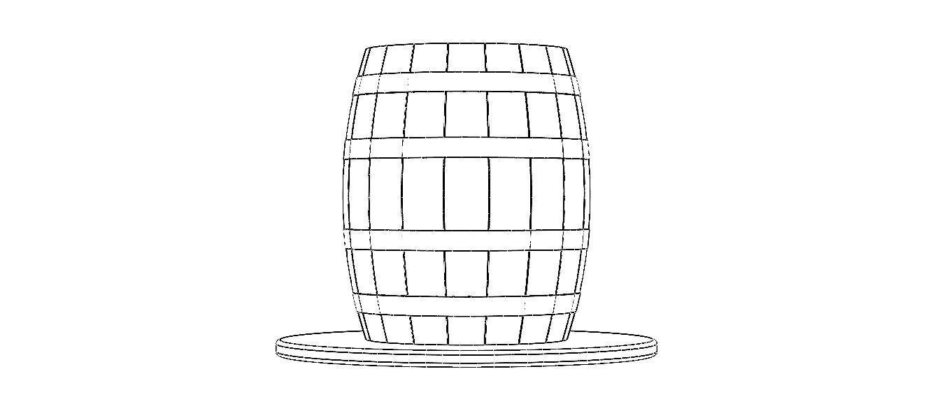 Wooden Barrel Table 3D model_37