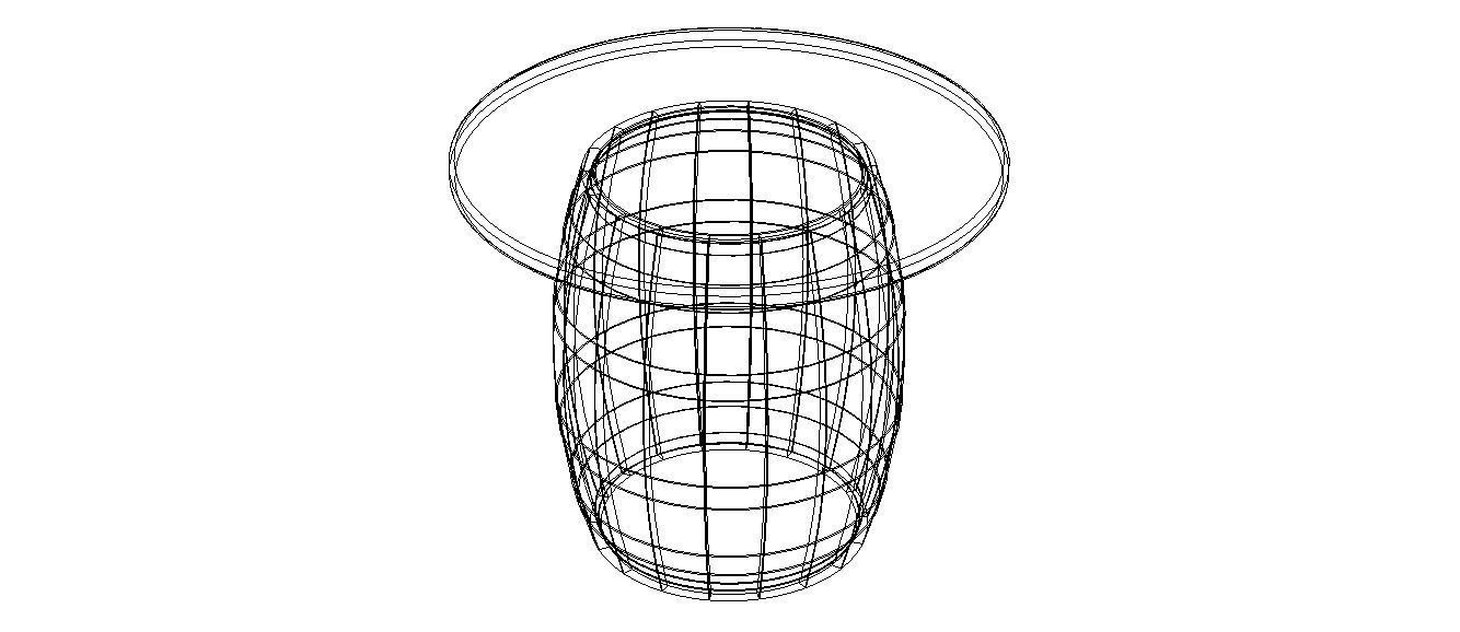 Wooden Barrel Table 3D model_11
