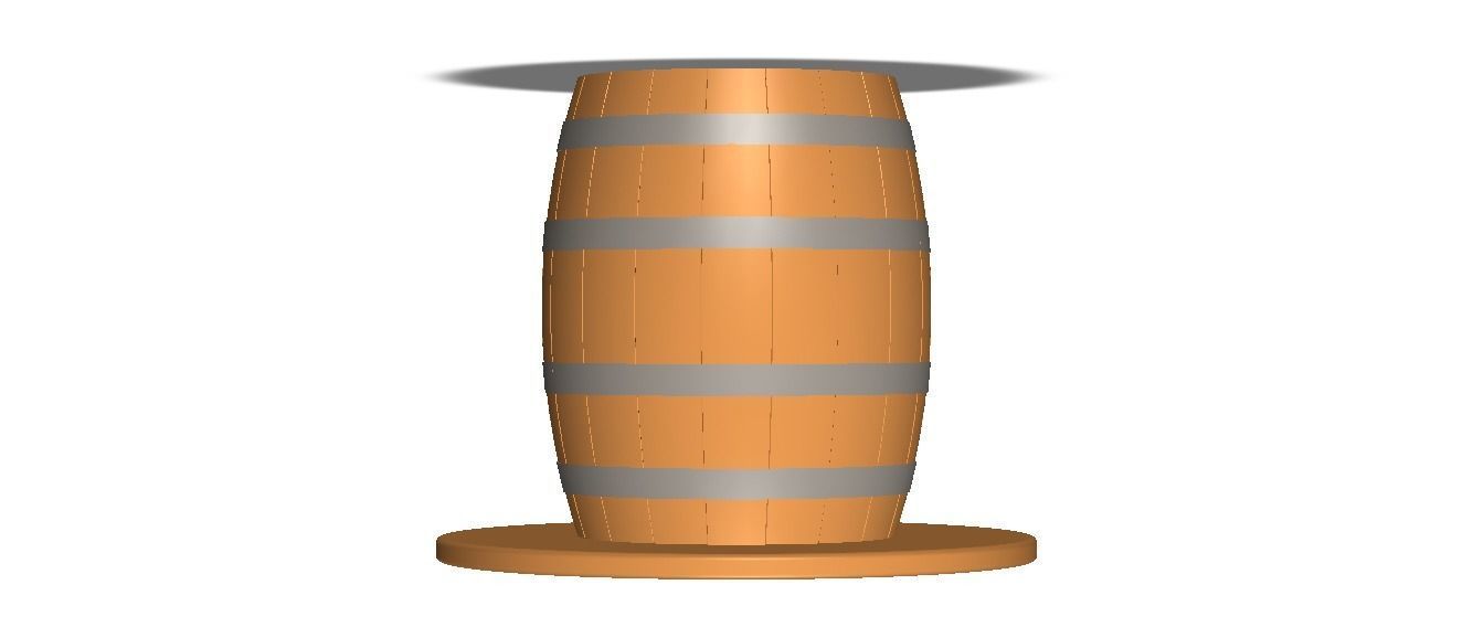 Wooden Barrel Table 3D model_40