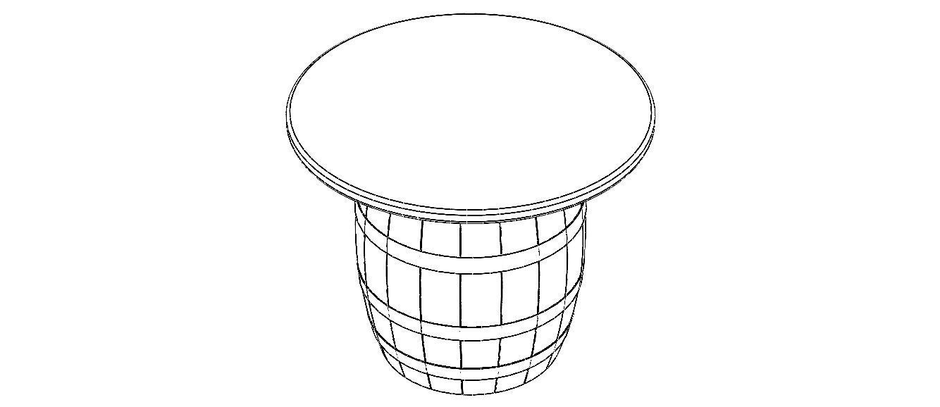 Wooden Barrel Table 3D model_5