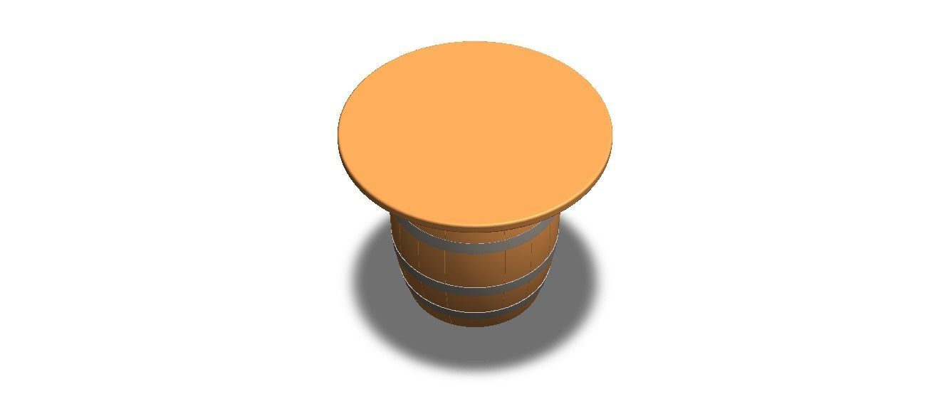 Wooden Barrel Table 3D model_20