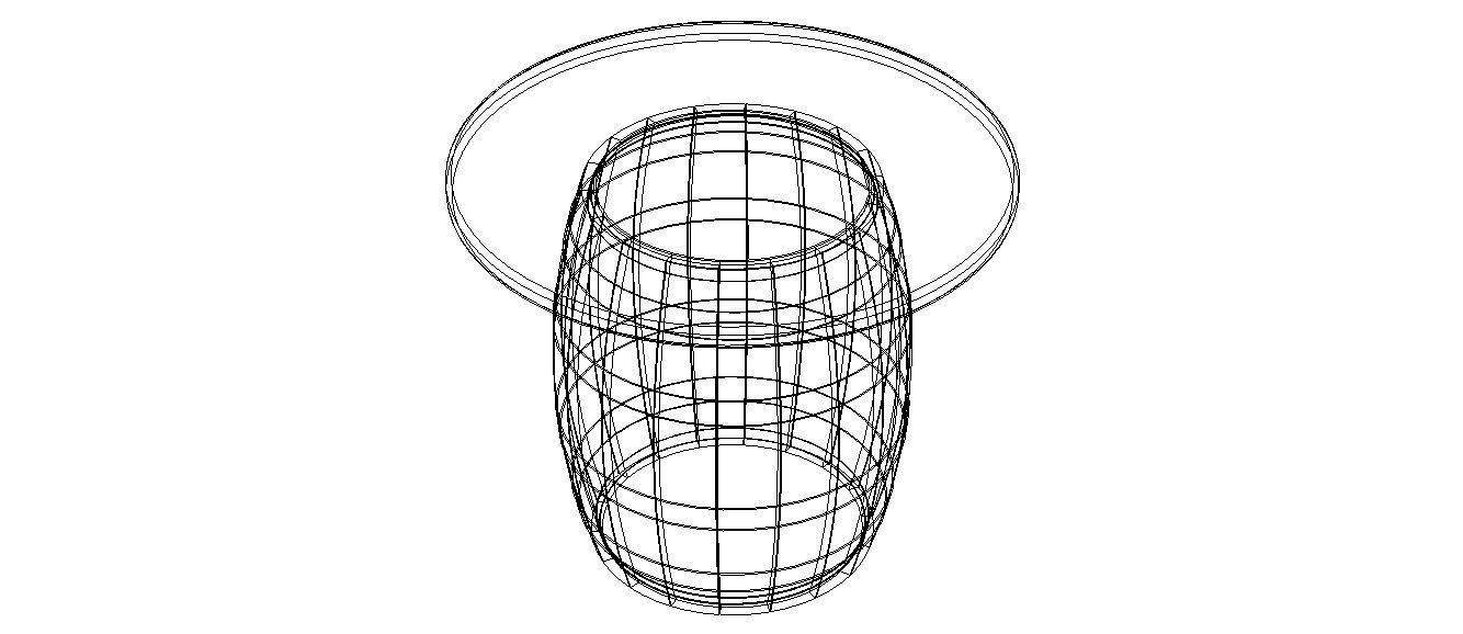 Wooden Barrel Table 3D model_7