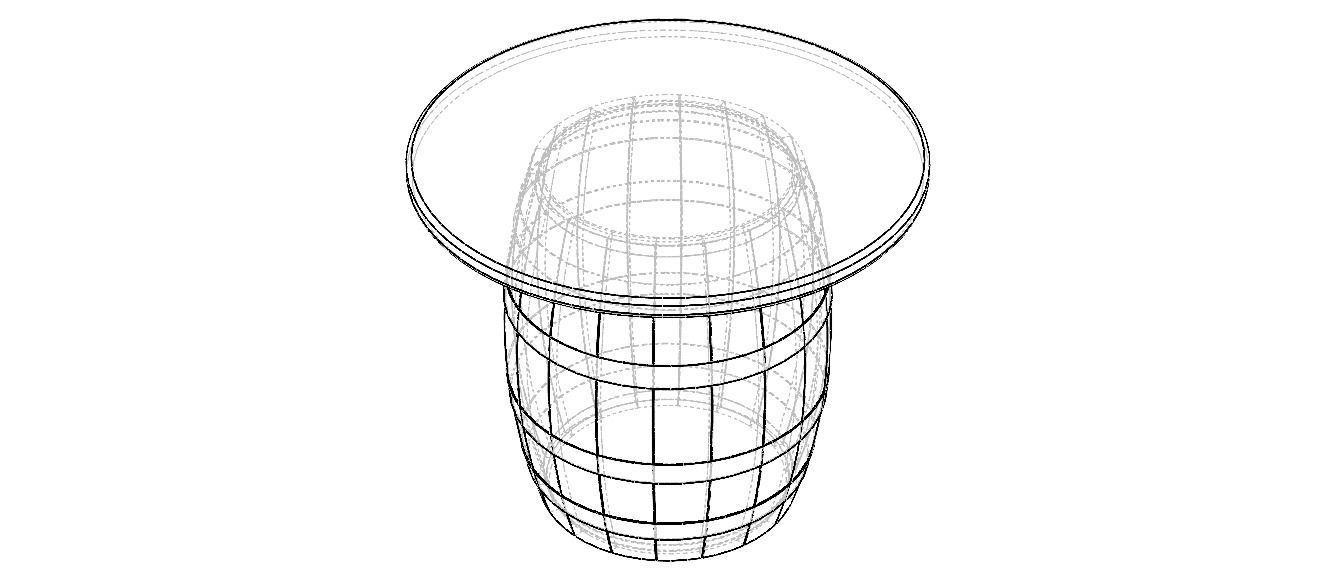Wooden Barrel Table 3D model_6