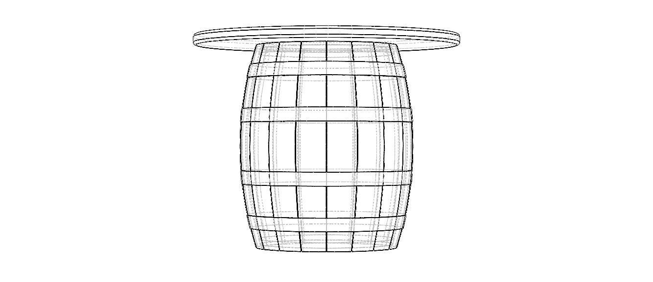 Wooden Barrel Table 3D model_22
