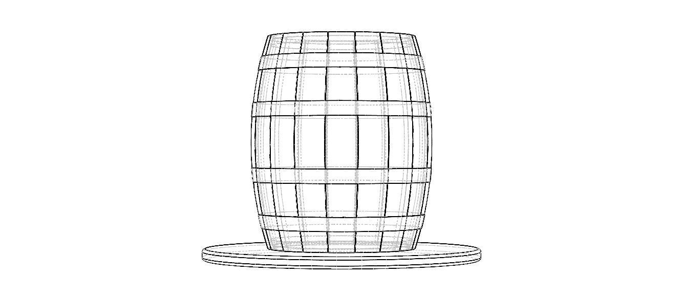 Wooden Barrel Table 3D model_38
