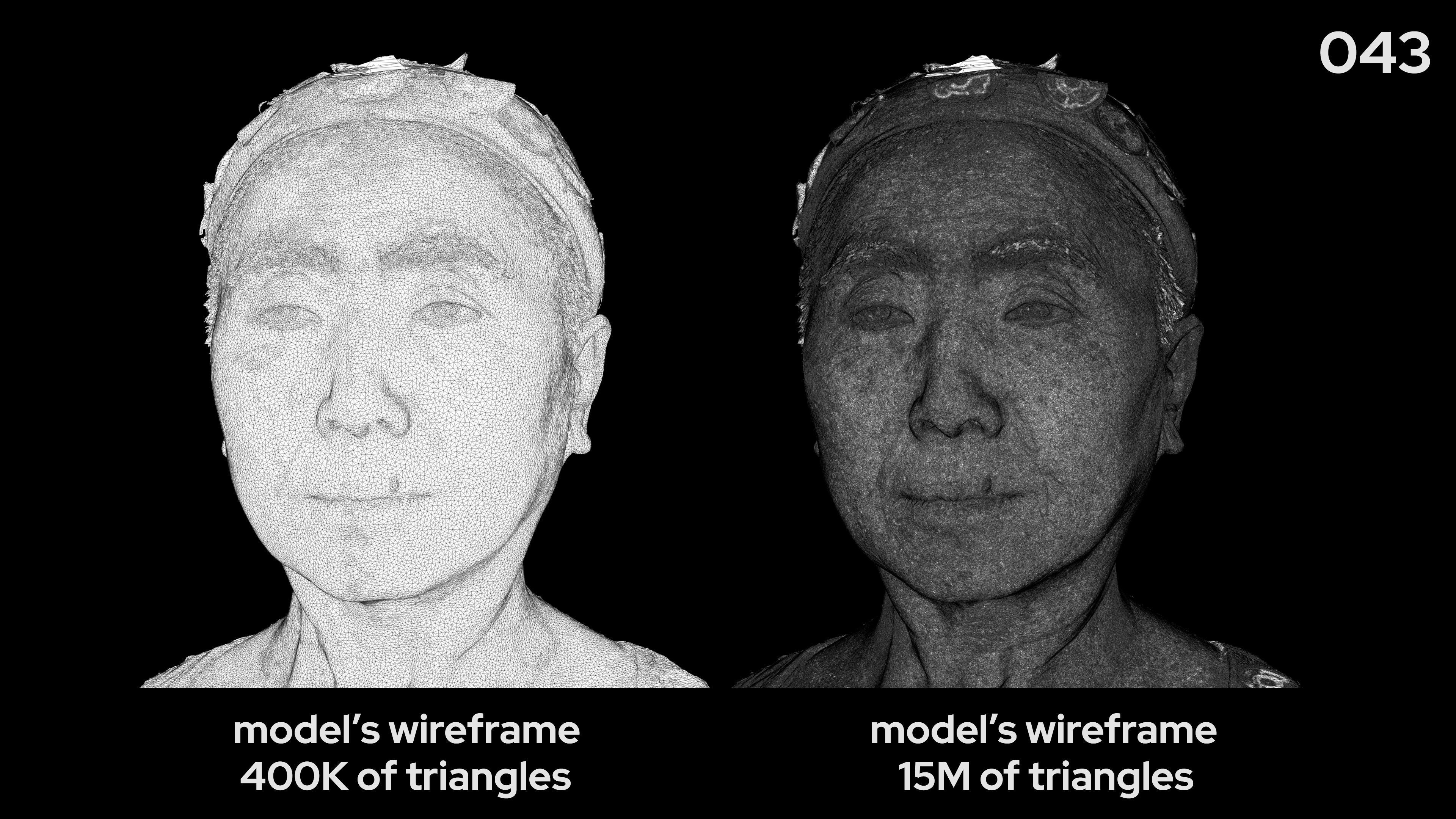 Asian Female 60s head scan 043 3D model_7