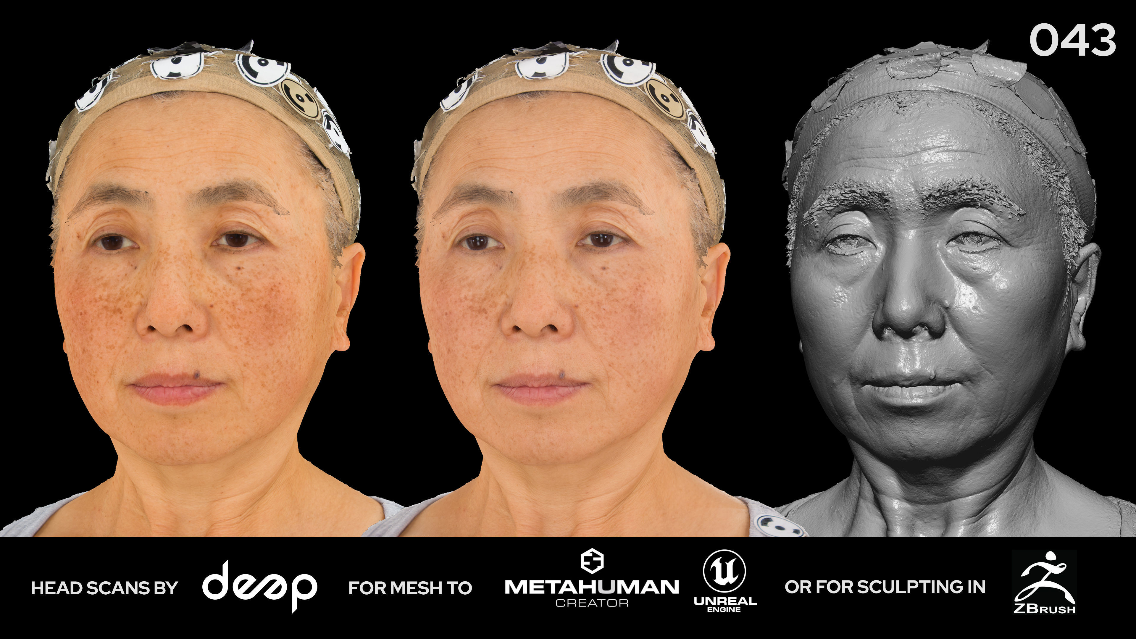 Asian Female 60s head scan 043 3D model_2