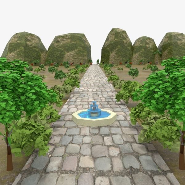 Terrain scene 3D model_3