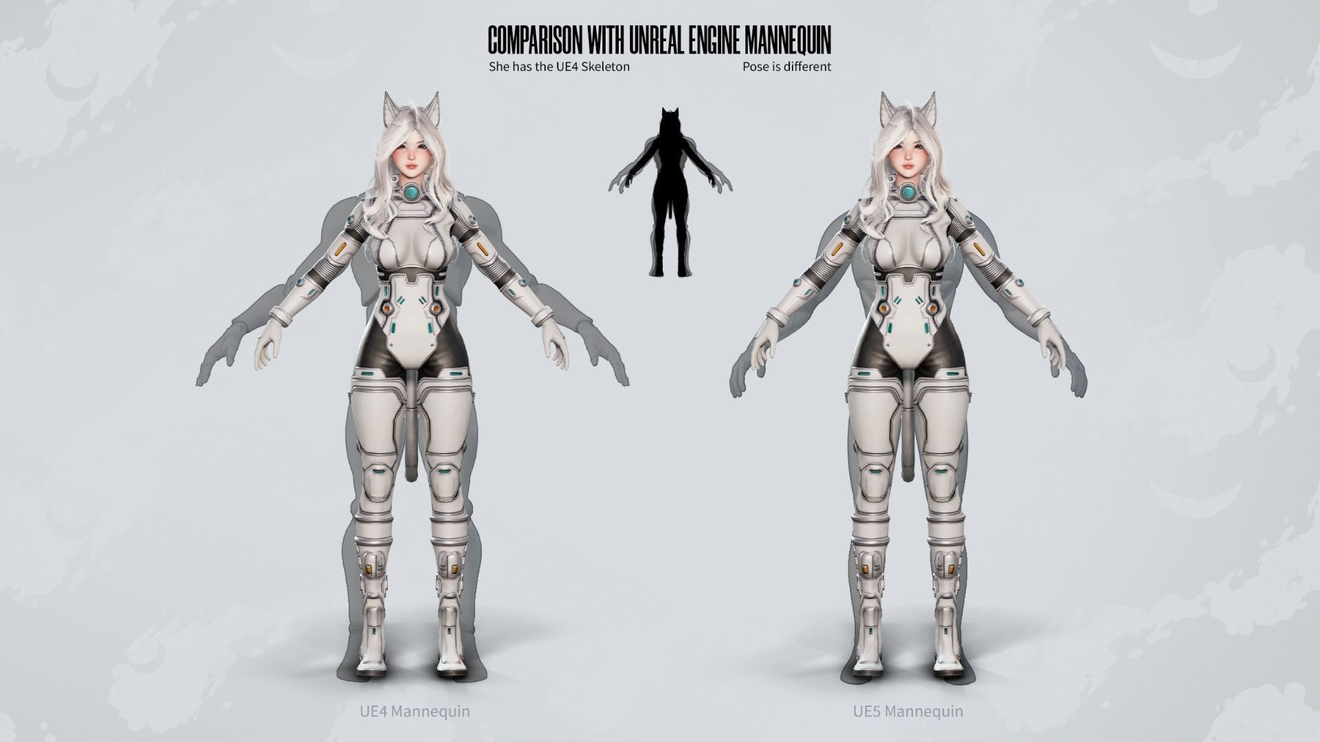 Stellar Girl Miyoko - Game Ready Low-poly 3D model_9