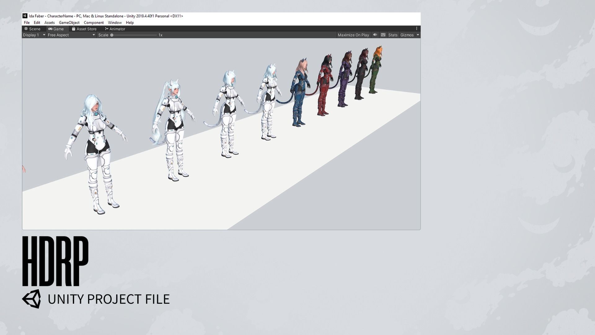 Stellar Girl Miyoko - Game Ready Low-poly 3D model_23