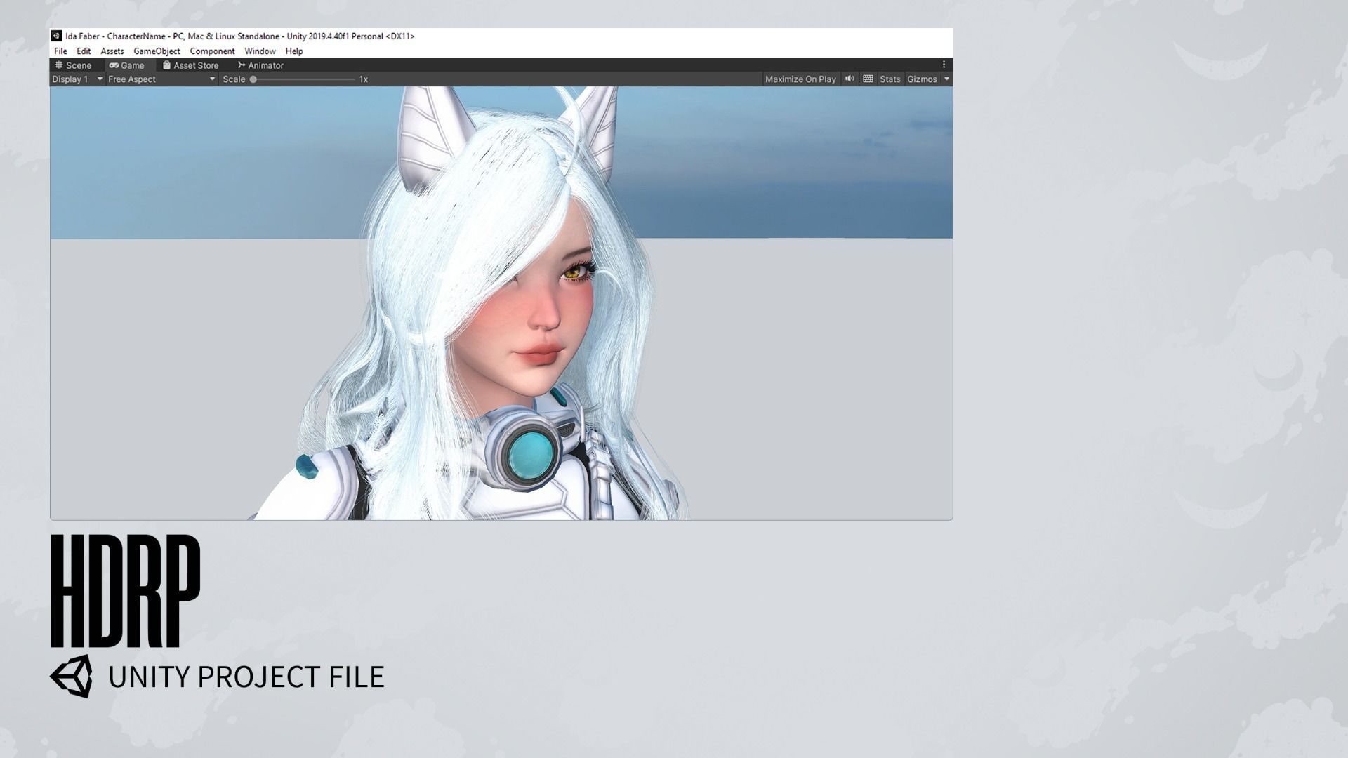 Stellar Girl Miyoko - Game Ready Low-poly 3D model_26