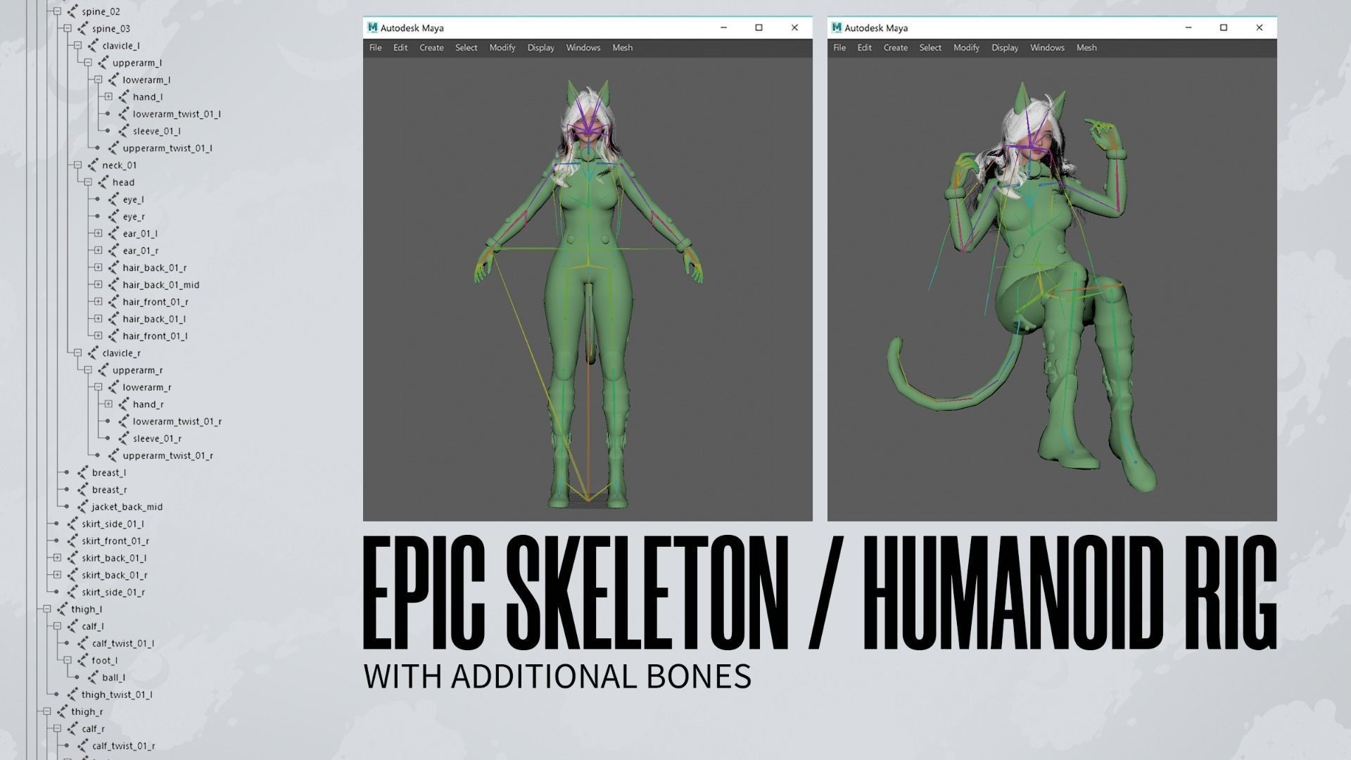 Stellar Girl Miyoko - Game Ready Low-poly 3D model_7