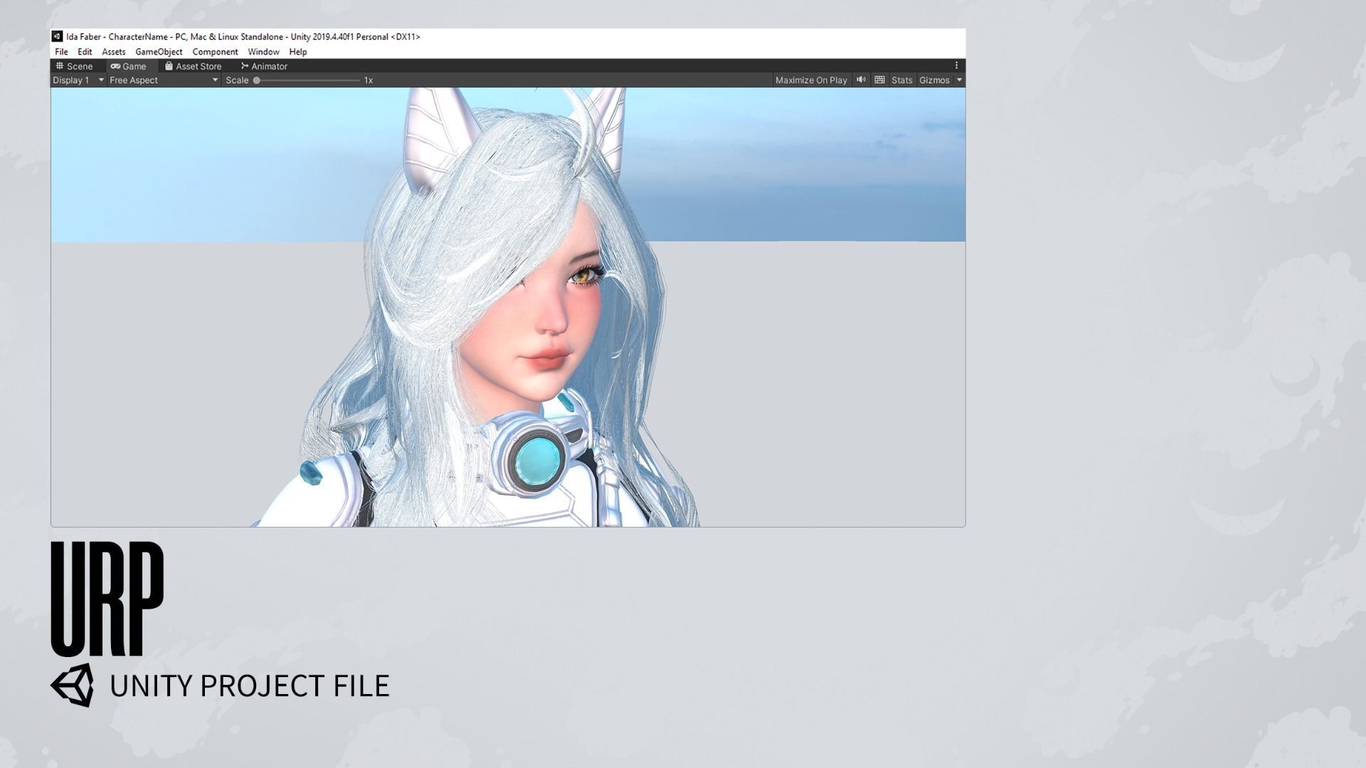Stellar Girl Miyoko - Game Ready Low-poly 3D model_25