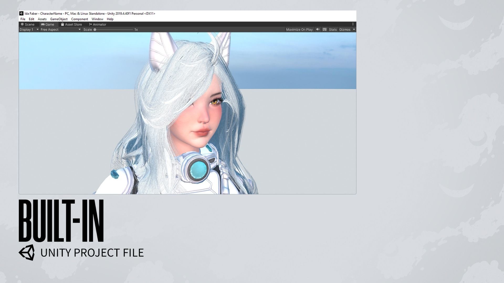 Stellar Girl Miyoko - Game Ready Low-poly 3D model_24
