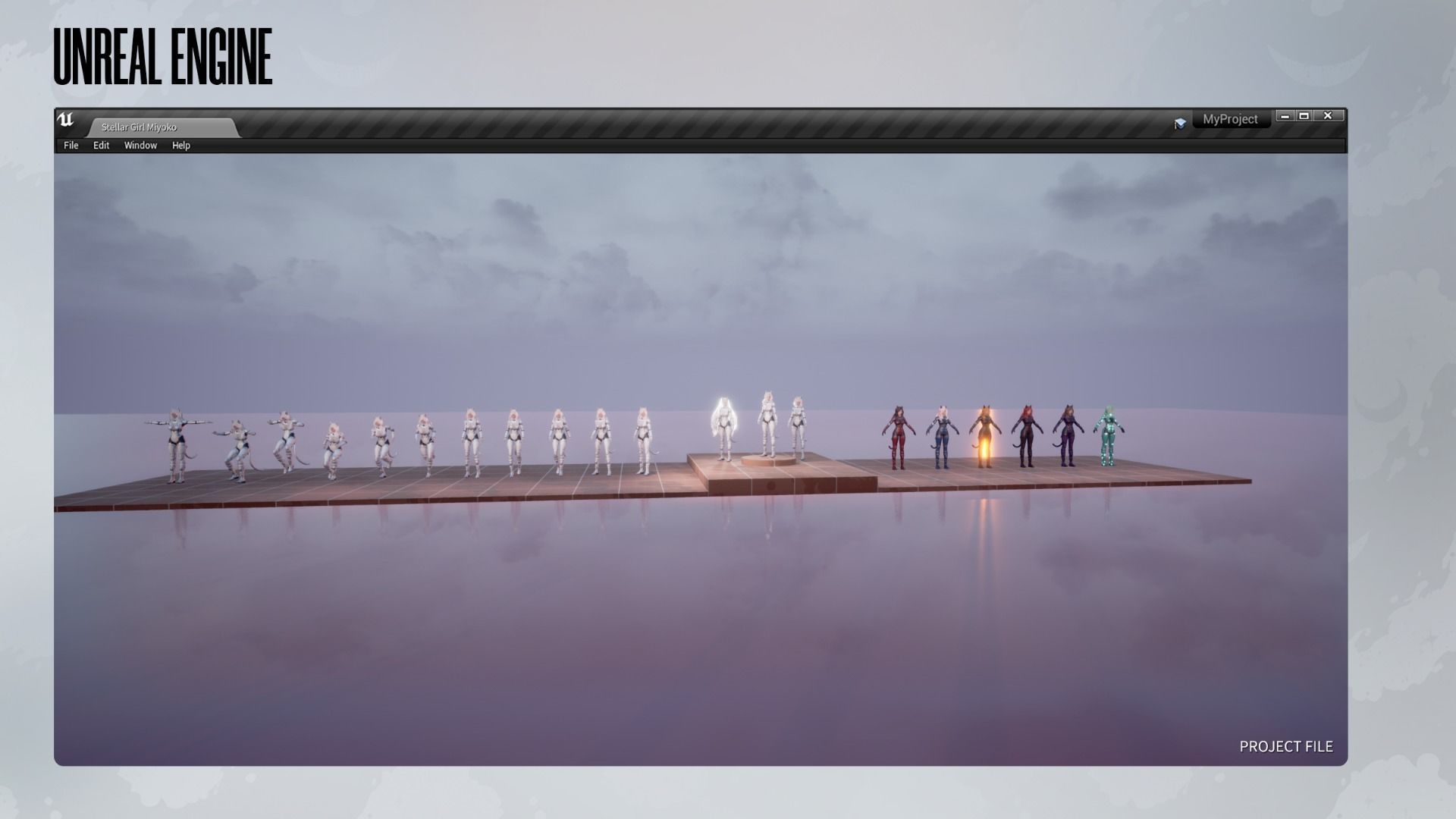 Stellar Girl Miyoko - Game Ready Low-poly 3D model_17