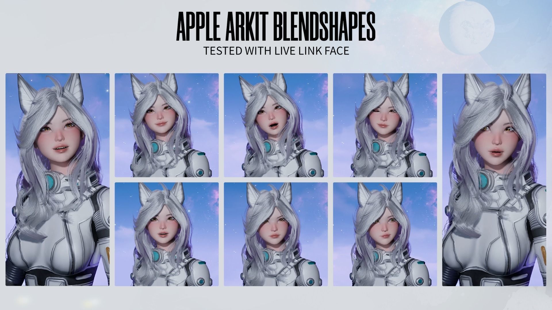 Stellar Girl Miyoko - Game Ready Low-poly 3D model_4