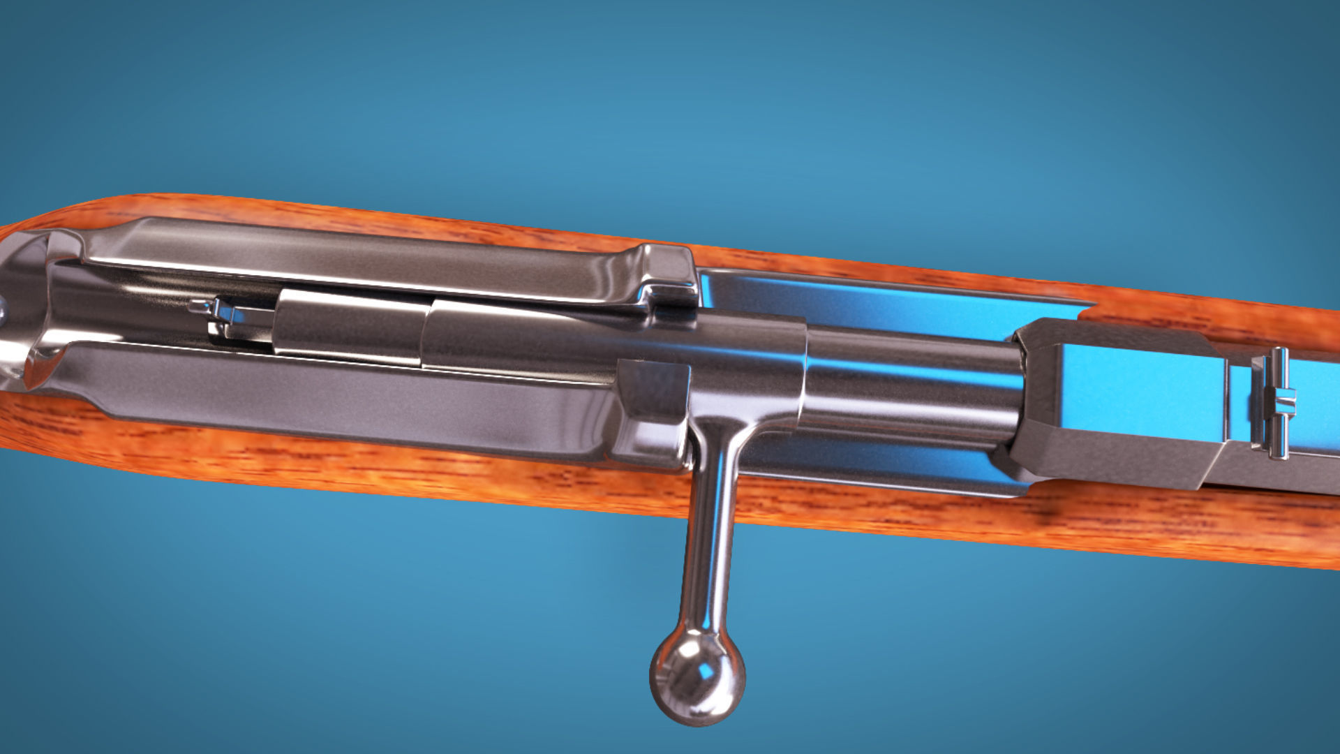 3D model Dreyse Needle Gun Bolt Action Rifle LowPoly Firearm 3D Model