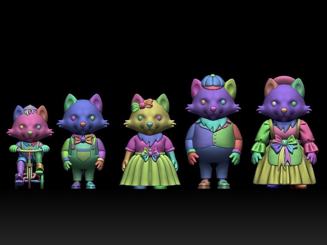 FAMILY FOX 3D print model_10