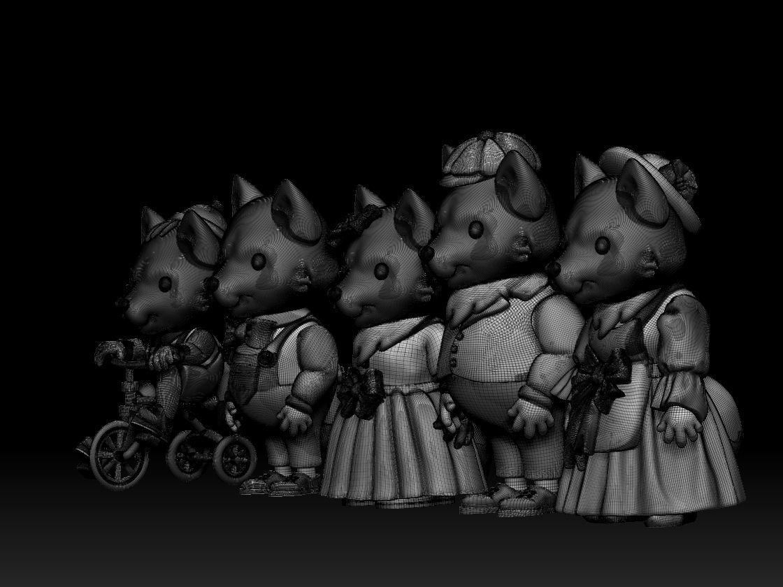 FAMILY FOX 3D print model_6