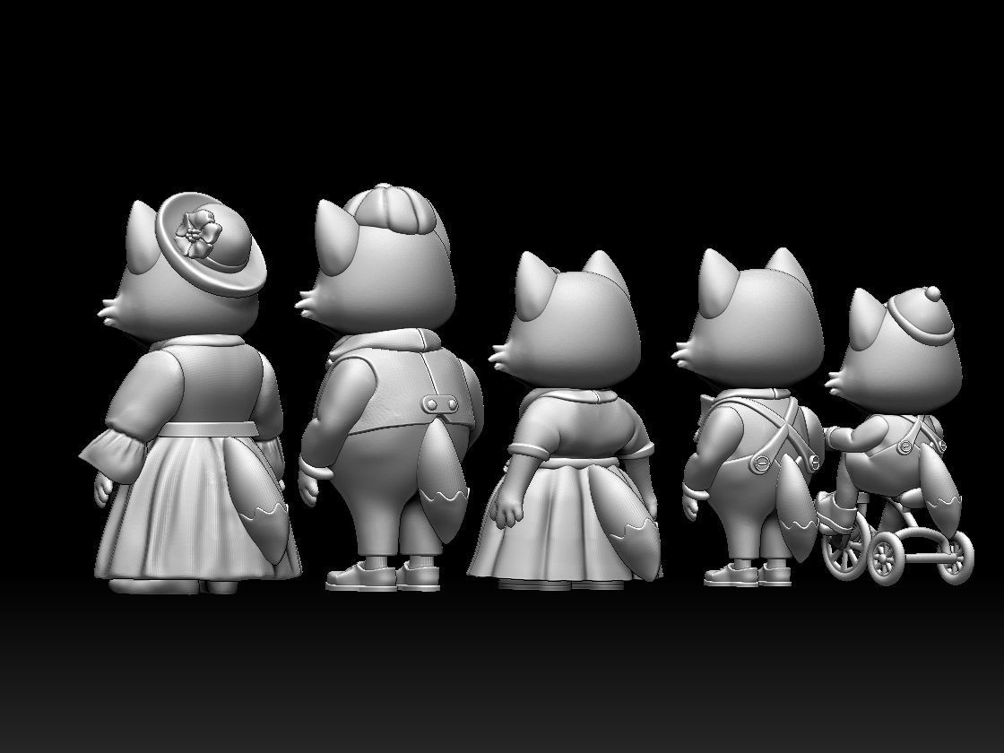 FAMILY FOX 3D print model_7