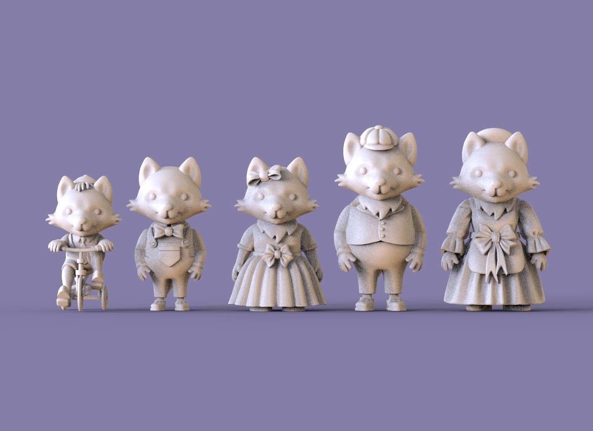 FAMILY FOX 3D print model_1