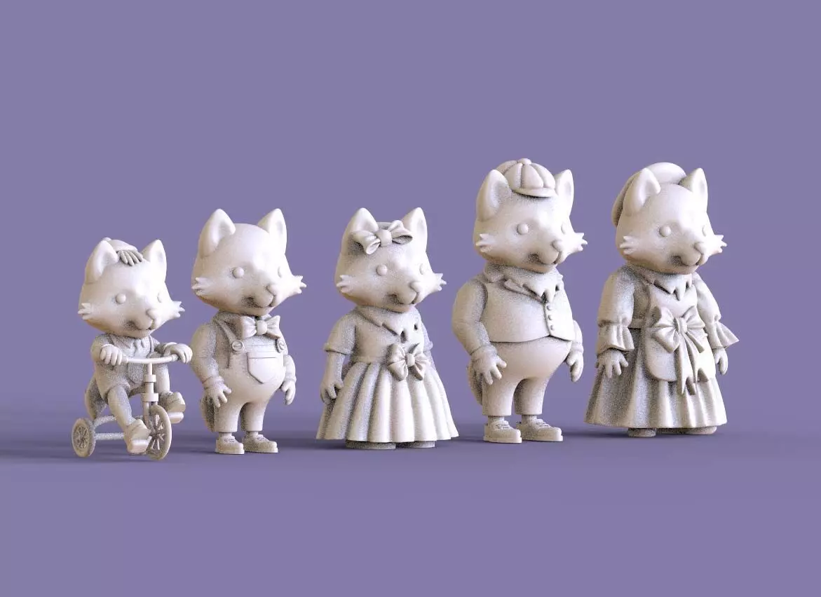 FAMILY FOX 3D print model_0