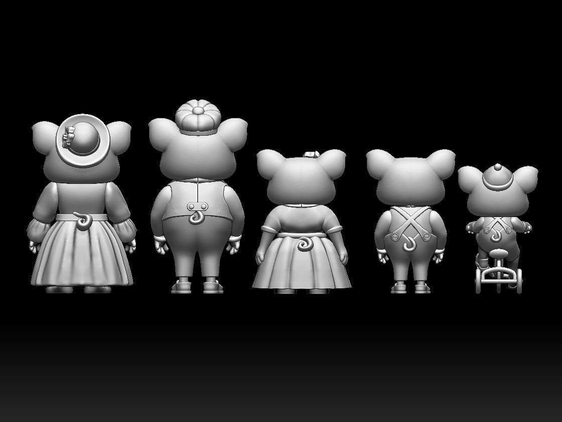 FAMILY PIG 3D print model_5