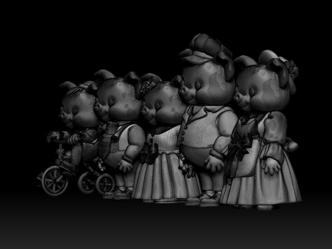 FAMILY PIG 3D print model_10