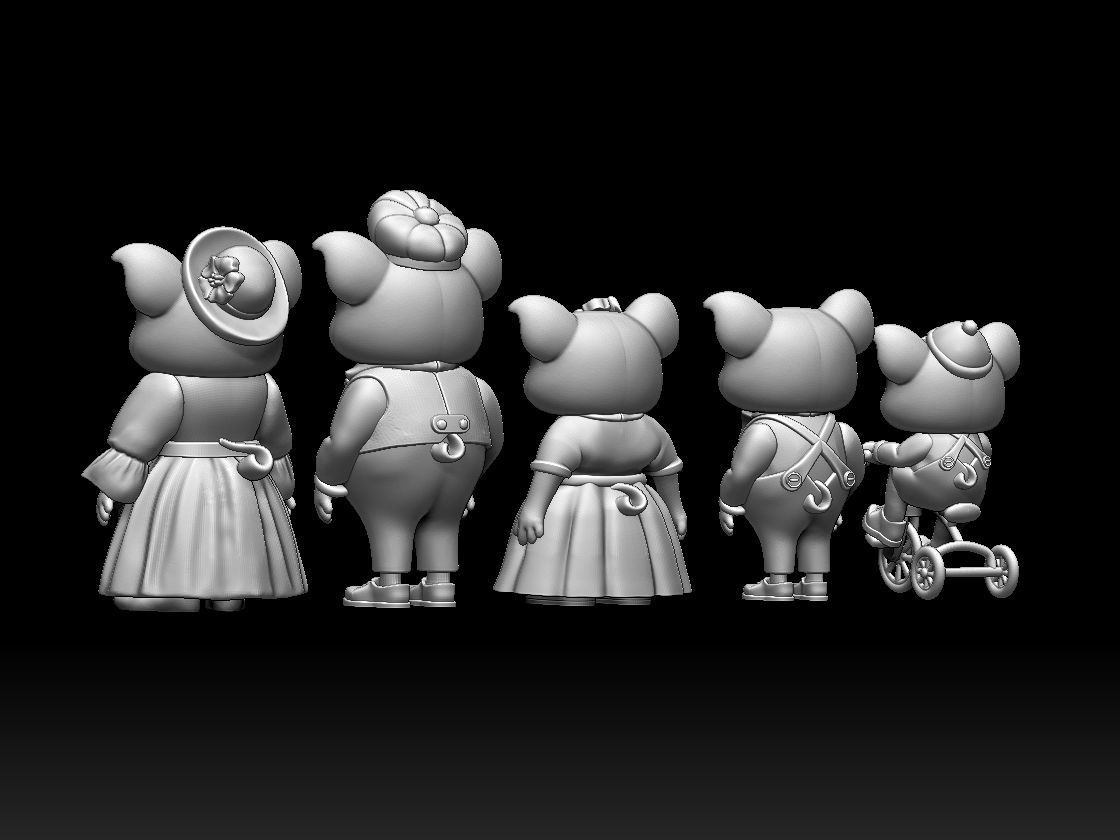 FAMILY PIG 3D print model_6