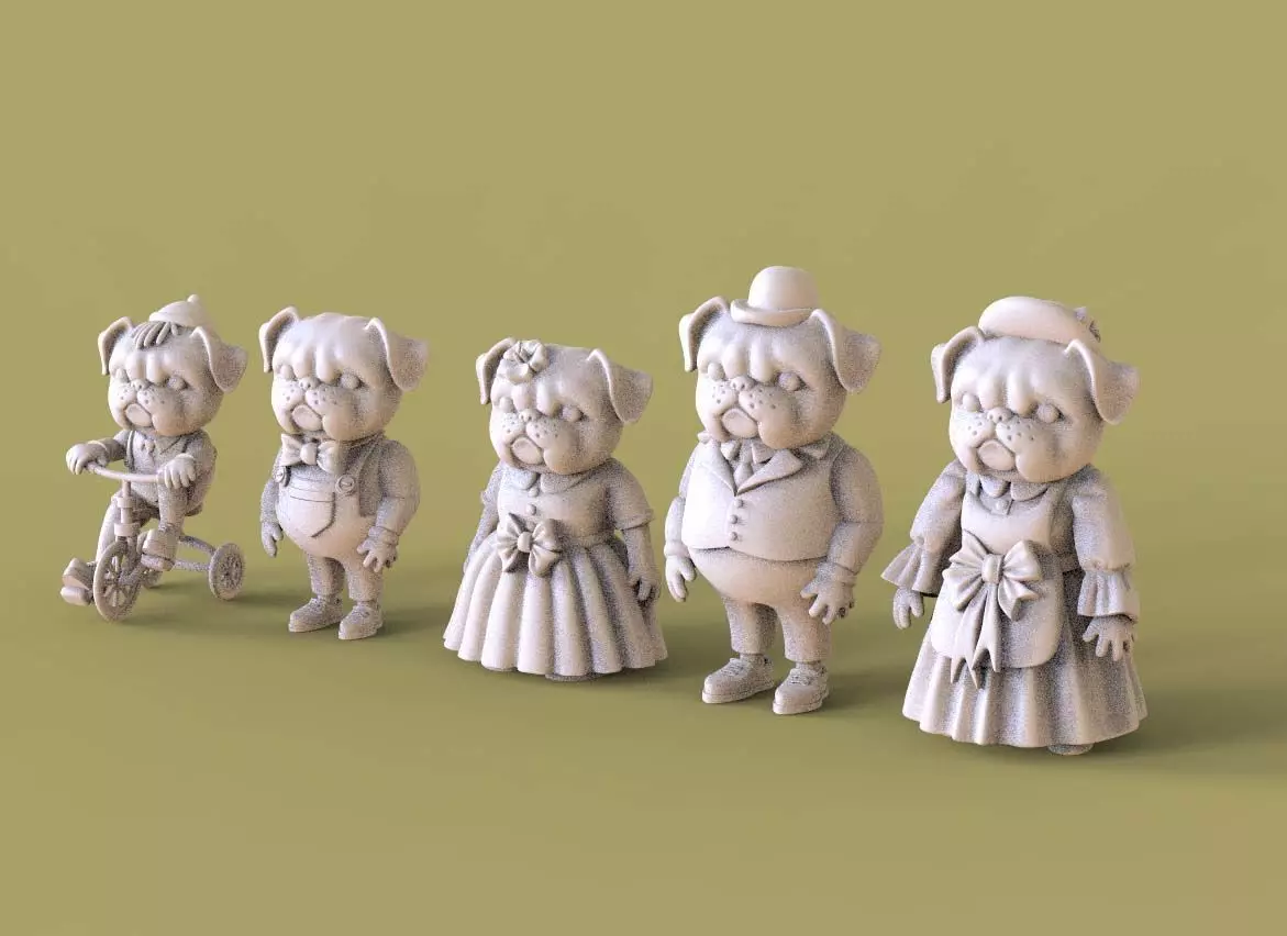 FAMILY DOGS 3D print model_0
