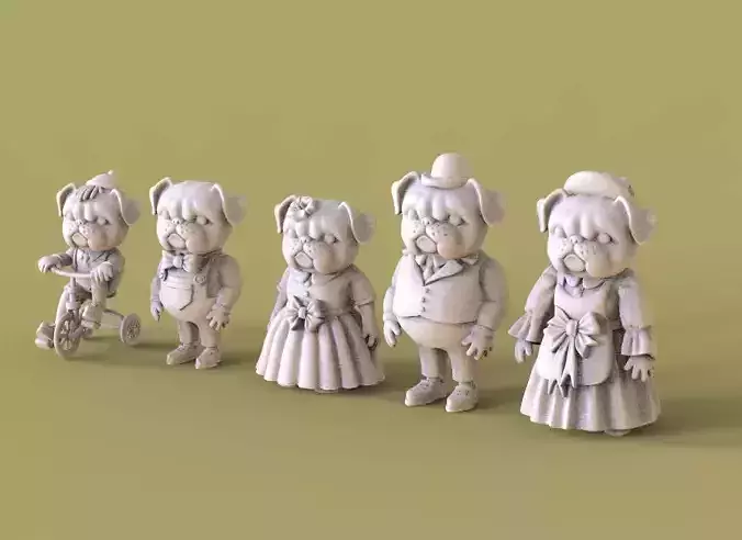 FAMILY DOGS 3D print model