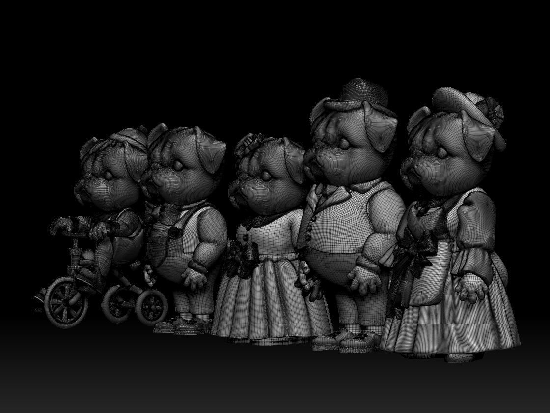 FAMILY DOGS 3D print model_5