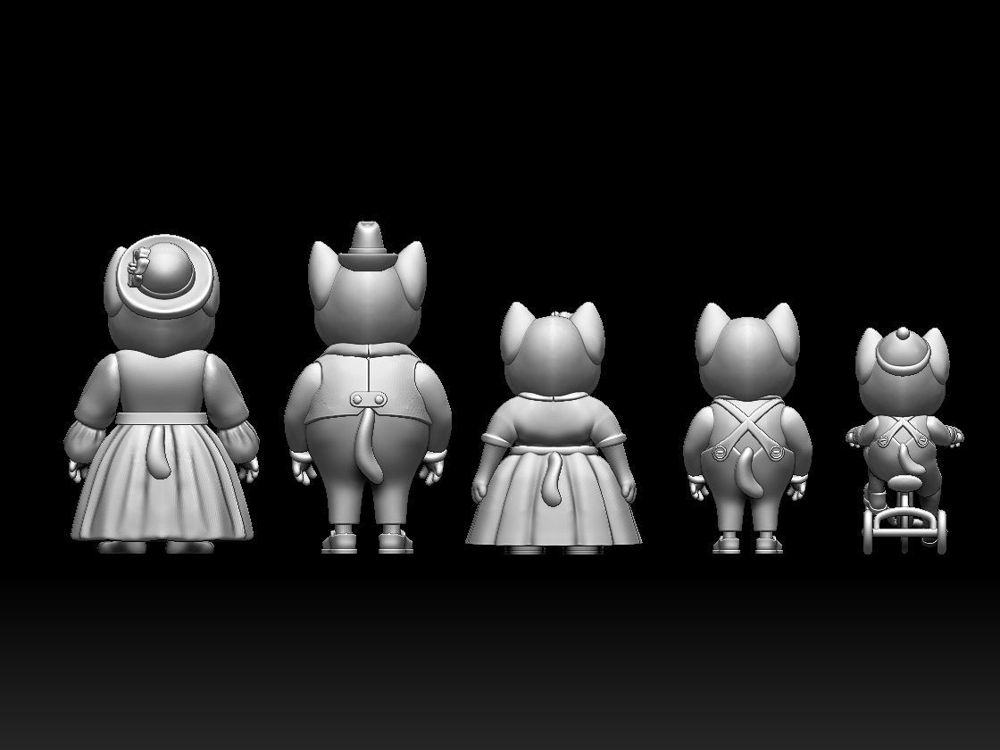 FAMILY CATS 3D print model_6